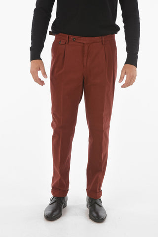 CC COLLECTION Stretch Cotton 5-pocket Pants with Double Pleat
