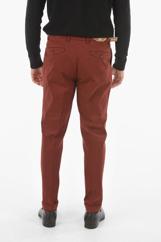 CC COLLECTION Stretch Cotton 5-pocket Pants with Double Pleat