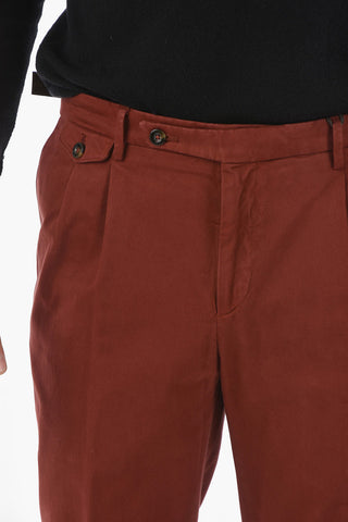 CC COLLECTION Stretch Cotton 5-pocket Pants with Double Pleat