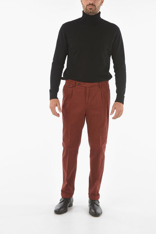 CC COLLECTION Stretch Cotton 5-pocket Pants with Double Pleat