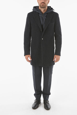 CC COLLECTION Hooded Quilted Coat with Removable Chest Piece