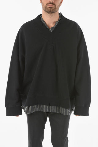 V Neck Double-layered Sweatshirt