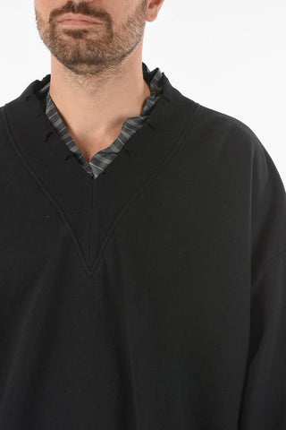 V Neck Double-layered Sweatshirt