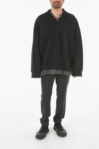 V Neck Double-layered Sweatshirt
