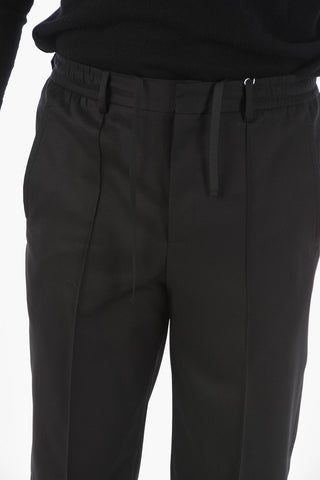CC COLLECTION Virgin Wool Pants with Waist Drawstring