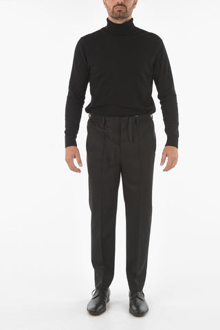 CC COLLECTION Virgin Wool Pants with Waist Drawstring