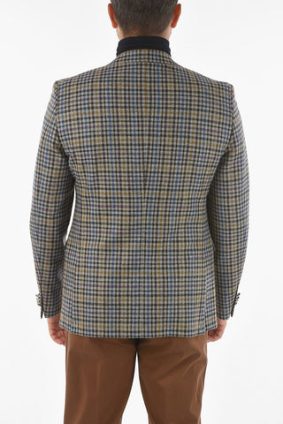 CC COLLECTION Blazer RESET in Motivo Minicheck Multicolore con Iconica Spilla Coleottero