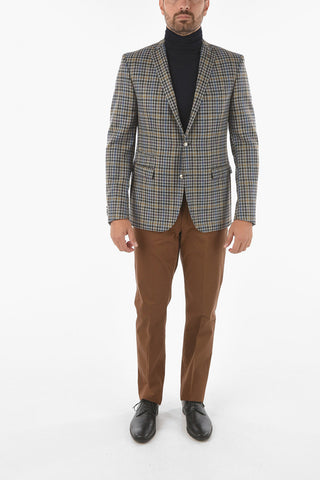 CC COLLECTION Blazer RESET in Motivo Minicheck Multicolore con Iconica Spilla Coleottero