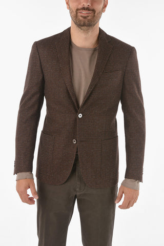 Cashmere Blend ACADEMY SOFT Blazer with Houndstooth Pattern