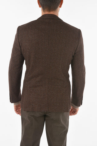 Cashmere Blend ACADEMY SOFT Blazer with Houndstooth Pattern