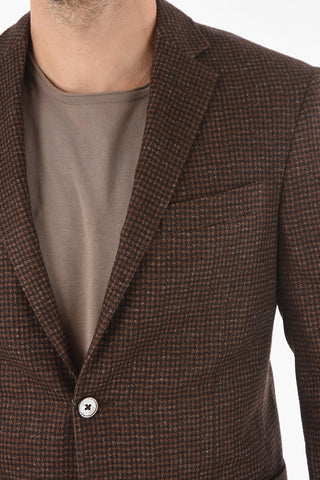 Cashmere Blend ACADEMY SOFT Blazer with Houndstooth Pattern