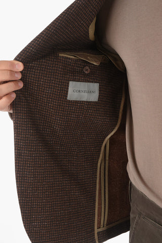 Cashmere Blend ACADEMY SOFT Blazer with Houndstooth Pattern