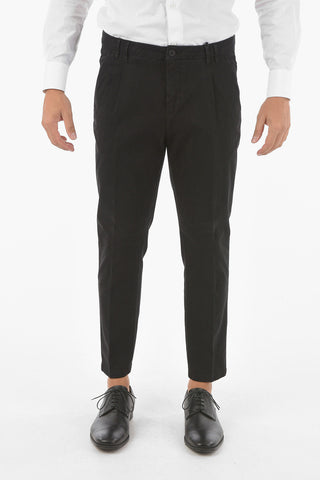 CC COLLECTION Stretchy Cotton Chino Pants with Single Pleat