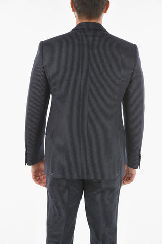 Extrafine Virgin Wool ACADEMY Pinstriped Suit with Notch Lapel