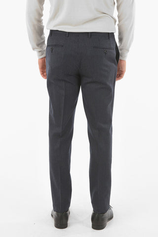 Extrafine Virgin Wool ACADEMY Pinstriped Suit with Notch Lapel