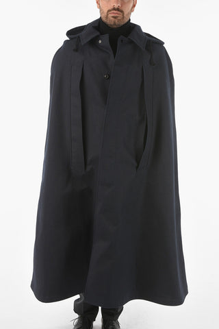 MM10 Hidden Buttoning Hooded Cotton Cape