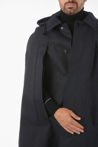 MM10 Hidden Buttoning Hooded Cotton Cape