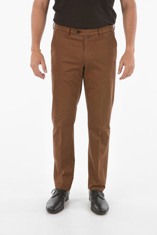 Pantaloni Chino in Cotone Stretch con Passanti