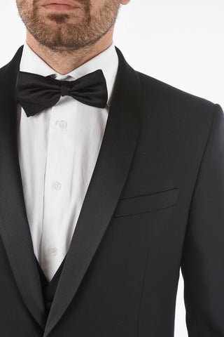 CC COLLECTION Abito 3 Pezzi CERIMONY RESET con Revers Sciallato in Satin