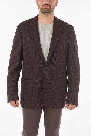 ID Embossed Minicheckered Bleisure Blazer with Notch Lapel
