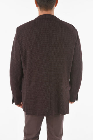 ID Embossed Minicheckered Bleisure Blazer with Notch Lapel