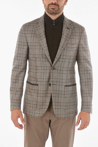 ID Windowpane Check Blazer with Removable Chest Piece