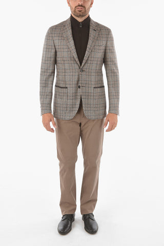 ID Windowpane Check Blazer with Removable Chest Piece