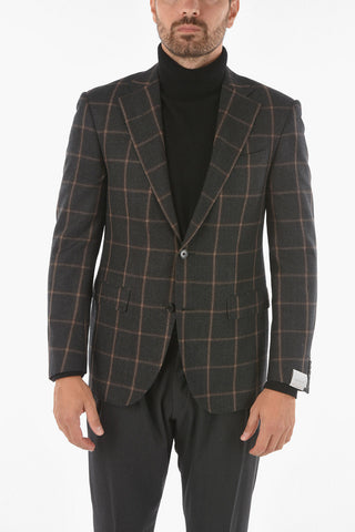 Blazer ACADEMY in Motivo a Quadri Windowpane con Revers Classico