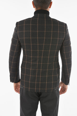 Blazer ACADEMY in Motivo a Quadri Windowpane con Revers Classico