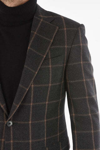 Blazer ACADEMY in Motivo a Quadri Windowpane con Revers Classico