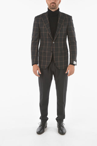 Blazer ACADEMY in Motivo a Quadri Windowpane con Revers Classico