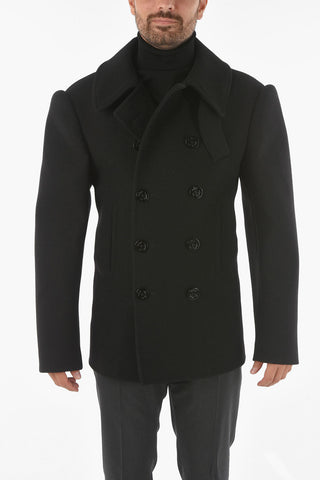 MM14 Double-breasted Virgin Wool Blend Coat