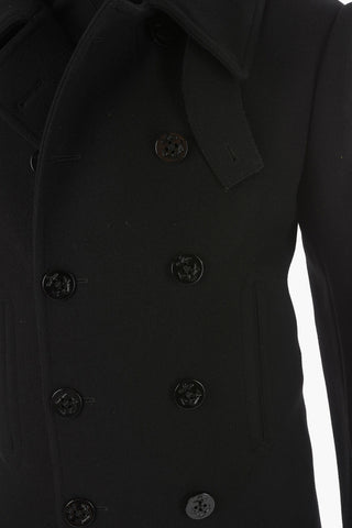 MM14 Double-breasted Virgin Wool Blend Coat