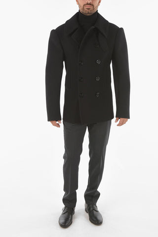 MM14 Double-breasted Virgin Wool Blend Coat