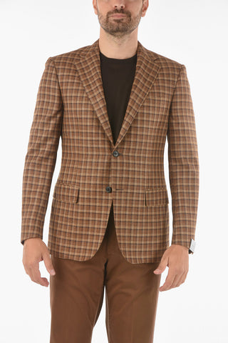 Virgin Wool Silk Cashmere Flax MANTUA Blazer with Notch Lapel