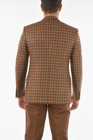 Virgin Wool Silk Cashmere Flax MANTUA Blazer with Notch Lapel