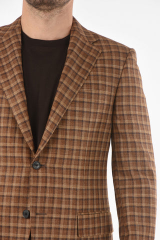 Virgin Wool Silk Cashmere Flax MANTUA Blazer with Notch Lapel