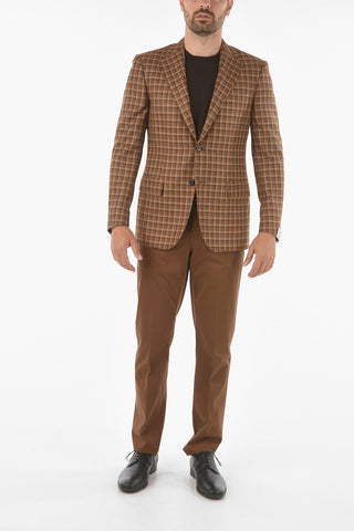Virgin Wool Silk Cashmere Flax MANTUA Blazer with Notch Lapel