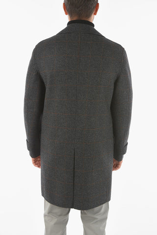 Cappotto Reversibile in lana Vergine con Motivo in Pied de Poule