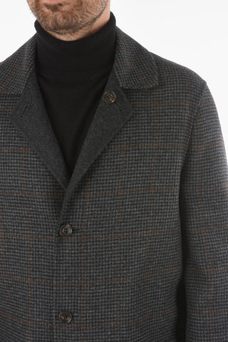 Cappotto Reversibile in lana Vergine con Motivo in Pied de Poule
