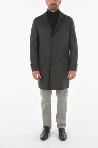 Cappotto Reversibile in lana Vergine con Motivo in Pied de Poule