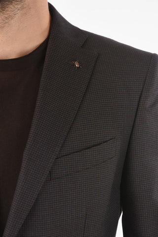 CC COLLECTION Abito RESET in Pied de Poule con Iconica Spilla Coleottero