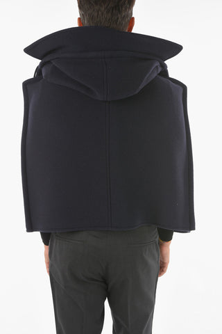 MM10 Double-breasted Virgin Wool Blend Cape