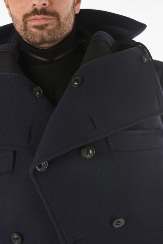 MM10 Double-breasted Virgin Wool Blend Cape