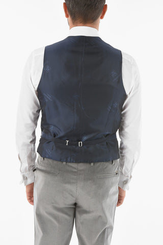 Virgin Wool ACADEMY Vest with Double Breast Pocket