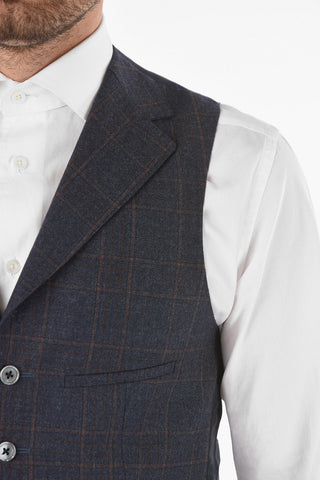 Virgin Wool ACADEMY Vest with Double Breast Pocket
