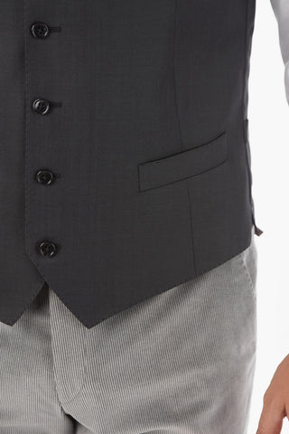 ROAD TO EXCELLENCE Virgin Wool ACADEMY Vest with 5-button Closure