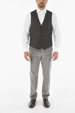 ROAD TO EXCELLENCE Virgin Wool ACADEMY Vest with 5-button Closure