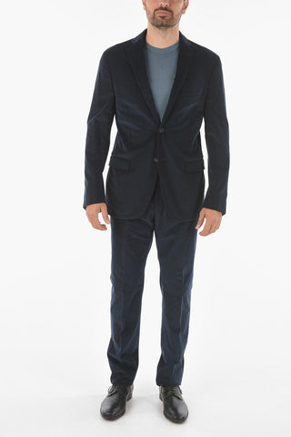 RIbbed Velour GATE Half-lined Suit with Notch Lapel