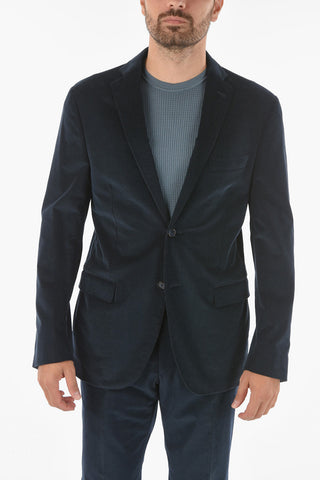 RIbbed Velour GATE Half-lined Suit with Notch Lapel